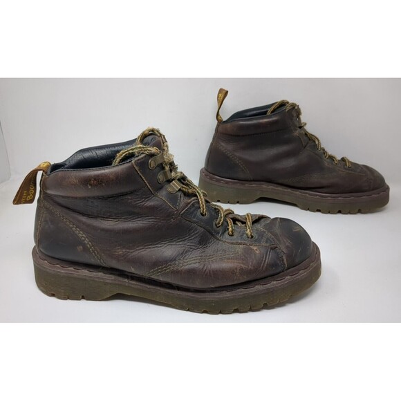 Vintage Dr Martens Ankle Boots UK 9 US Women 11 Men 10 Brown Chunky ENGLAND 8287 - Picture 1 of 10